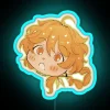 Aesthetic Genshin Impact-inspired Aether Chibi character neon light decoration.