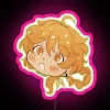 Aether Chibi Genshin Impact themed neon sign with vibrant colors