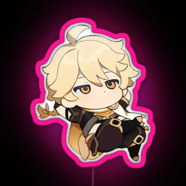 Aether Genshin Impact Chibi RGB Neon Sign