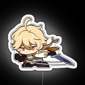 Aether Genshin Impact Chibi RGB Neon Sign