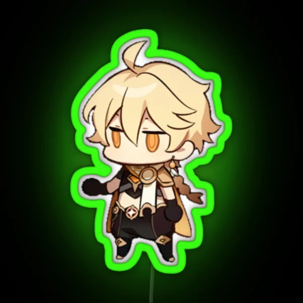 Aether Genshin Impact Chibi RGB Neon Sign