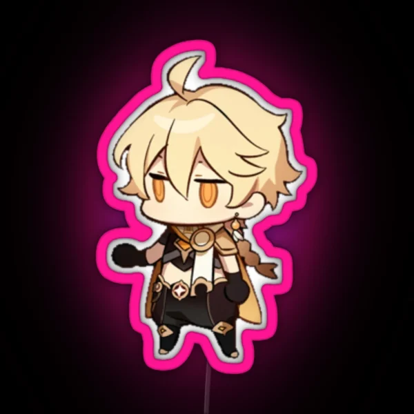 Aether Genshin Impact Chibi RGB Neon Sign