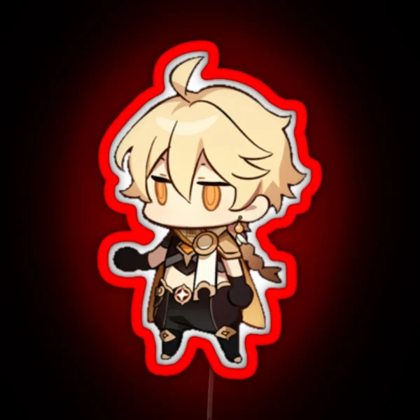 Aether Genshin Impact Chibi RGB Neon Sign