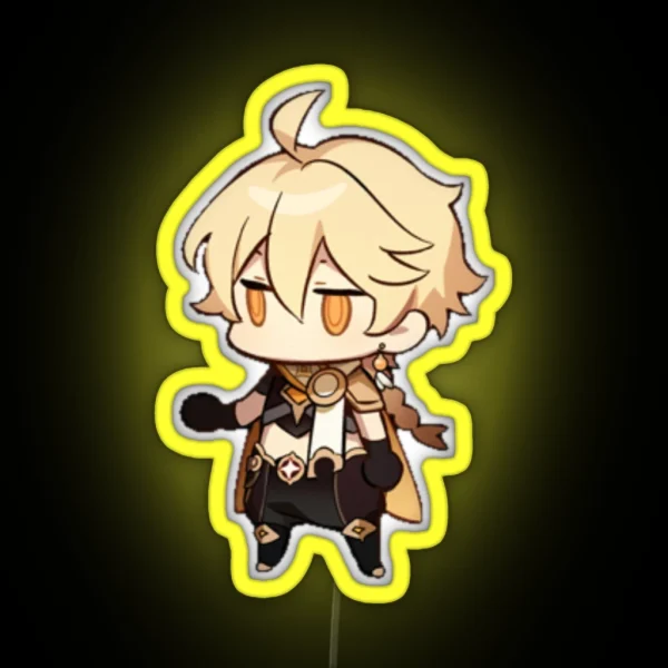 Aether Genshin Impact Chibi RGB Neon Sign