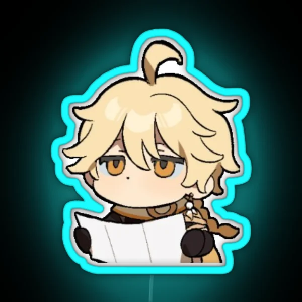 Aether Genshin Impact Chibi RGB Neon Sign