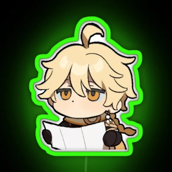 Aether Genshin Impact Chibi RGB Neon Sign