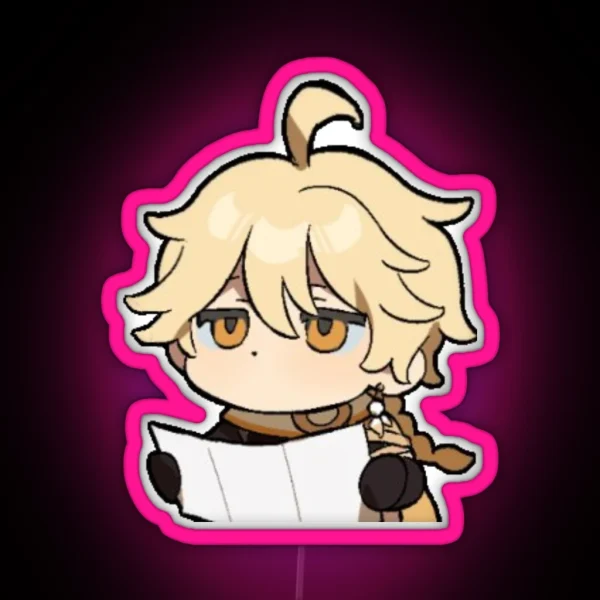 Aether Genshin Impact Chibi RGB Neon Sign
