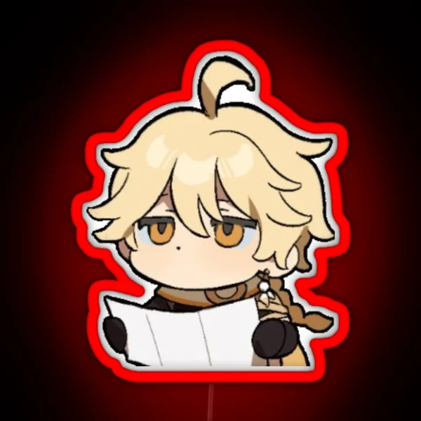 Aether Genshin Impact Chibi RGB Neon Sign