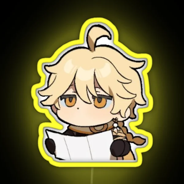 Aether Genshin Impact Chibi RGB Neon Sign