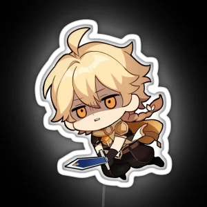 Aether Genshin Impact Chibi RGB Neon Sign