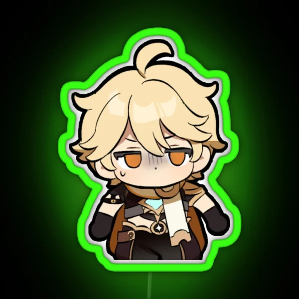 Aether Genshin Impact Chibi RGB Neon Sign