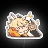Glowing Aether Traveler alert sign with stunned pixelated neon effects
