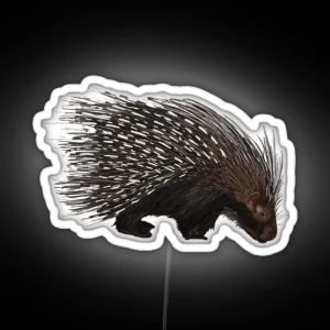 African Crested Porcupine RGB Neon Sign