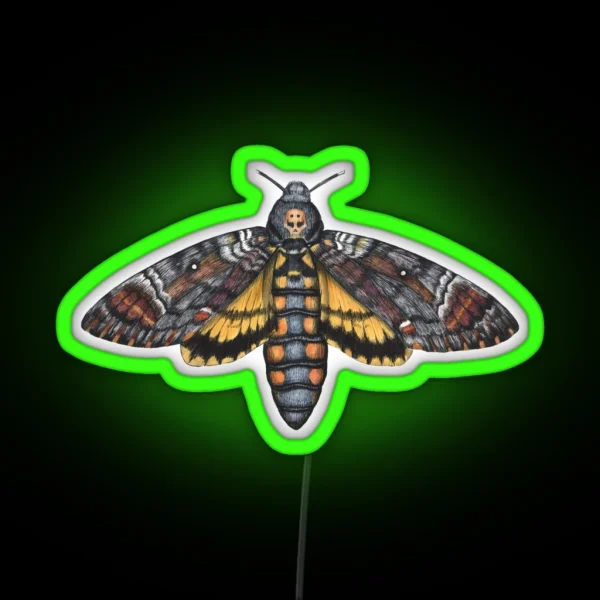 African Death S Head Hawkmoth Acherontia Atropos RGB Neon Sign