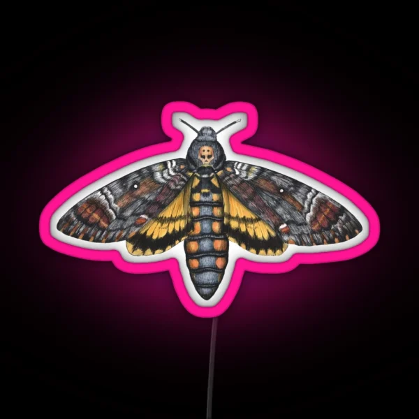 African Death S Head Hawkmoth Acherontia Atropos RGB Neon Sign