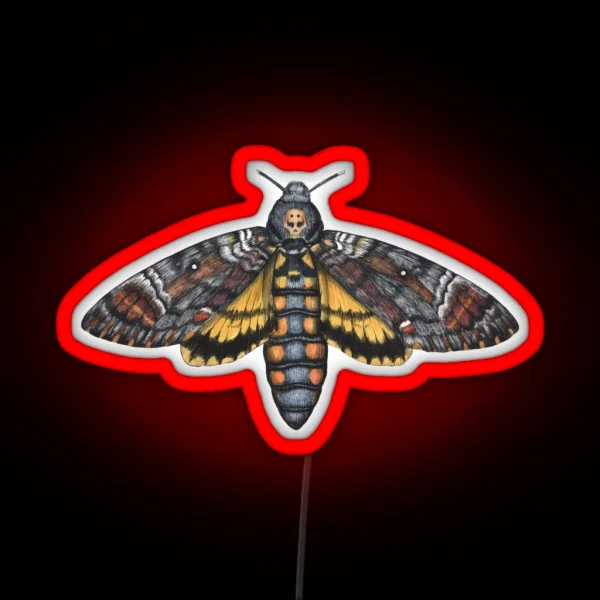 African Death S Head Hawkmoth Acherontia Atropos RGB Neon Sign