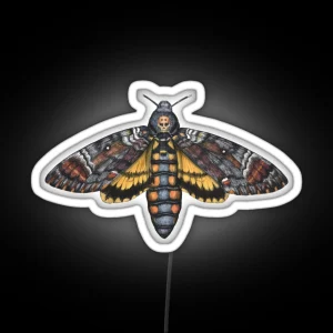 African Death S Head Hawkmoth Acherontia Atropos RGB Neon Sign