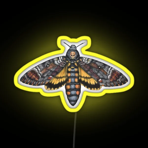 African Death S Head Hawkmoth Acherontia Atropos RGB Neon Sign