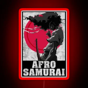 AFRO HAIR SAMURAI RGB Neon Sign