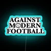 Eye-catching modern football themed neon bar pub decor accent lighting.