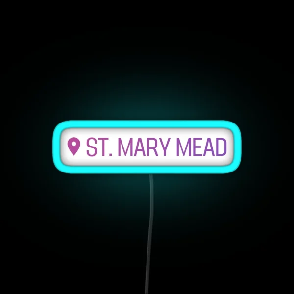 Agatha Christie Location St Mary Mead RGB Neon Sign