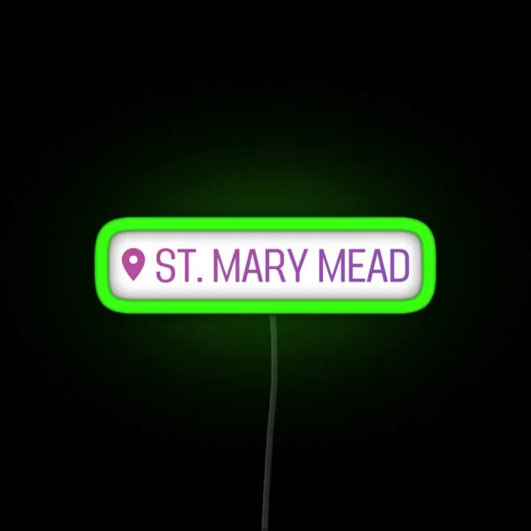 Agatha Christie Location St Mary Mead RGB Neon Sign