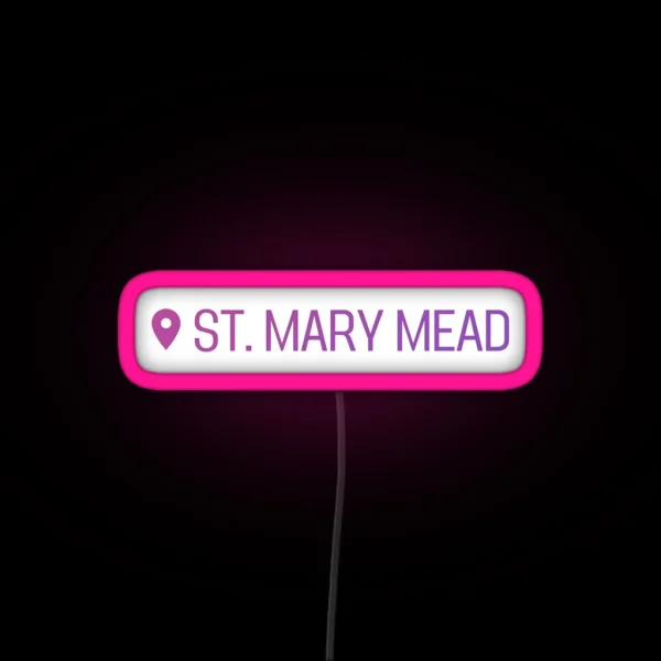 Agatha Christie Location St Mary Mead RGB Neon Sign