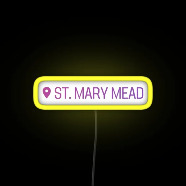 Agatha Christie Location St Mary Mead RGB Neon Sign