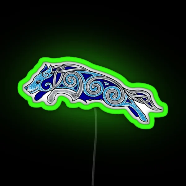 Agility Border Collie Happy Celtic Dog RGB Neon Sign