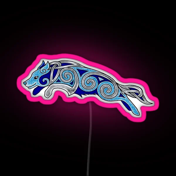 Agility Border Collie Happy Celtic Dog RGB Neon Sign