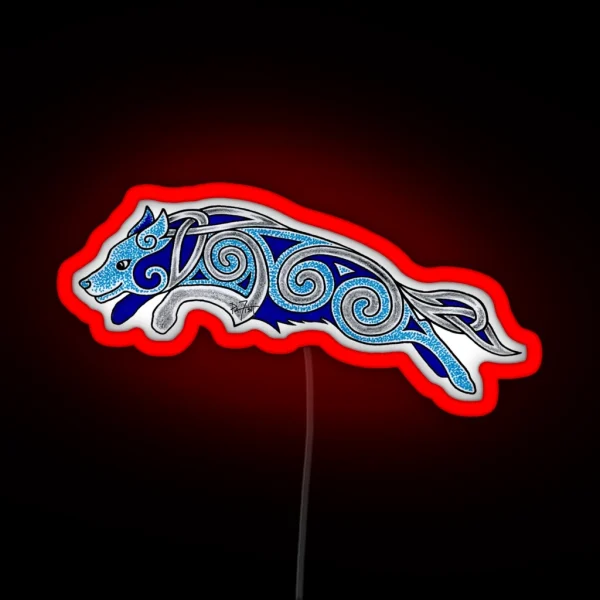 Agility Border Collie Happy Celtic Dog RGB Neon Sign