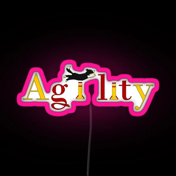 Agility Dog Jumps RGB Neon Sign