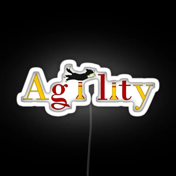 Agility Dog Jumps RGB Neon Sign