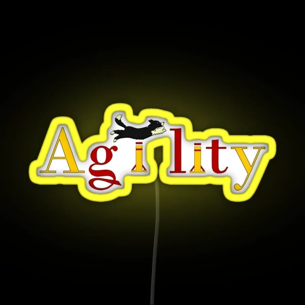 Agility Dog Jumps RGB Neon Sign