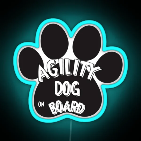 Agility Dog On Board RGB Neon Sign