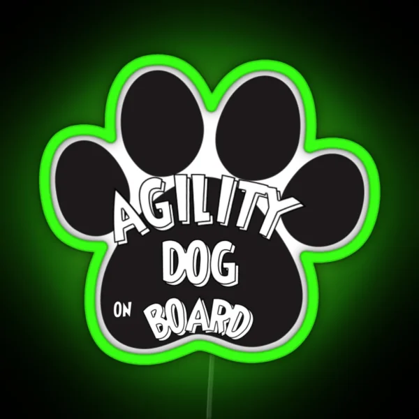 Agility Dog On Board RGB Neon Sign