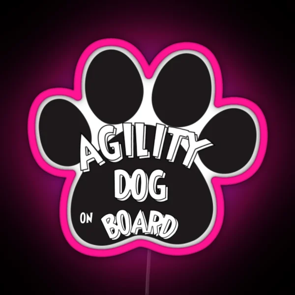 Agility Dog On Board RGB Neon Sign