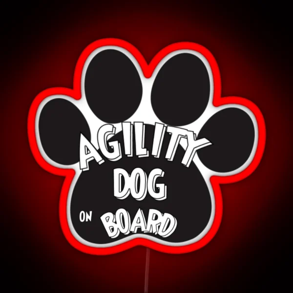 Agility Dog On Board RGB Neon Sign