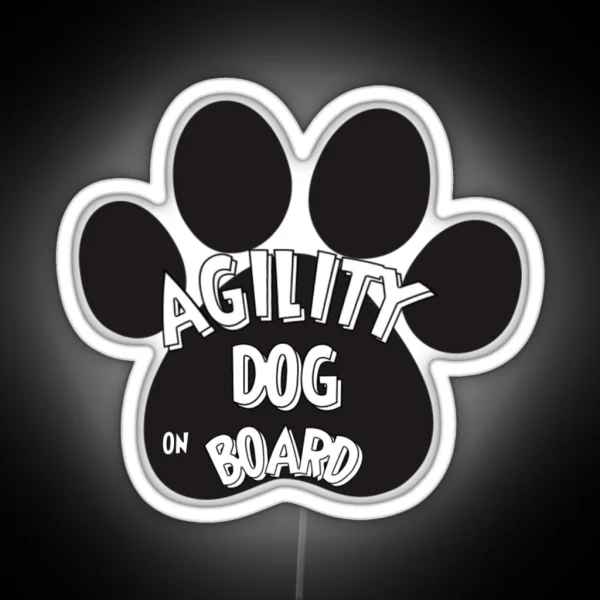 Agility Dog On Board RGB Neon Sign