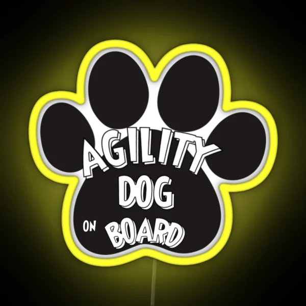 Agility Dog On Board RGB Neon Sign