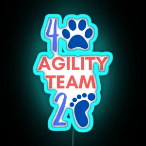 Agility Team 4 Legs And 2 Feet In Blue And Red RGB Neon Sign