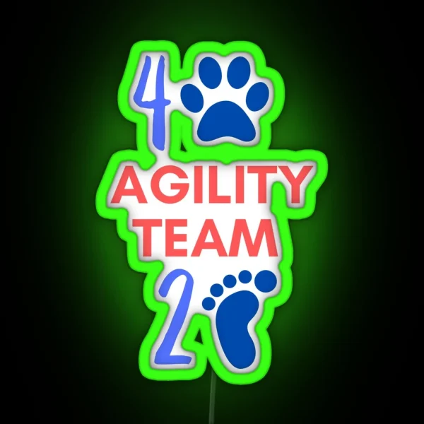 Agility Team 4 Legs And 2 Feet In Blue And Red RGB Neon Sign