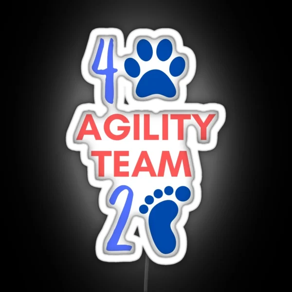 Agility Team 4 Legs And 2 Feet In Blue And Red RGB Neon Sign