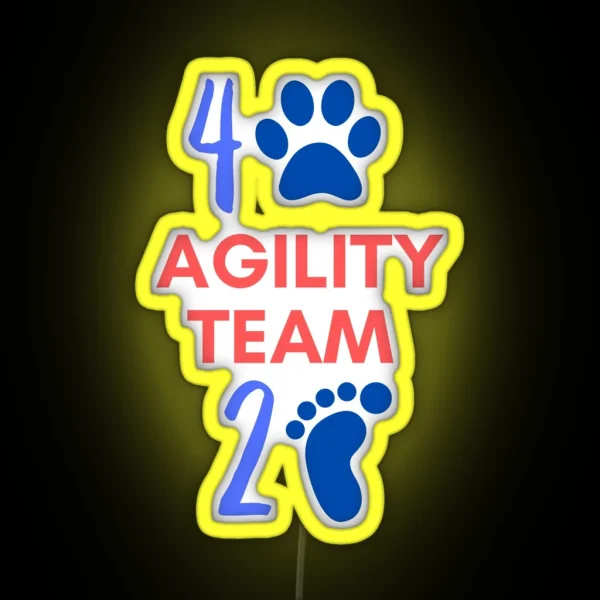 Agility Team 4 Legs And 2 Feet In Blue And Red RGB Neon Sign