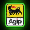 AGIP Lubricants Logo 1968 1998 Distressed Version RGB Neon Sign - Image 4