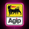 AGIP Lubricants Logo 1968 1998 Distressed Version RGB Neon Sign - Image 6