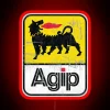 AGIP Lubricants Logo 1968 1998 Distressed Version RGB Neon Sign - Image 2