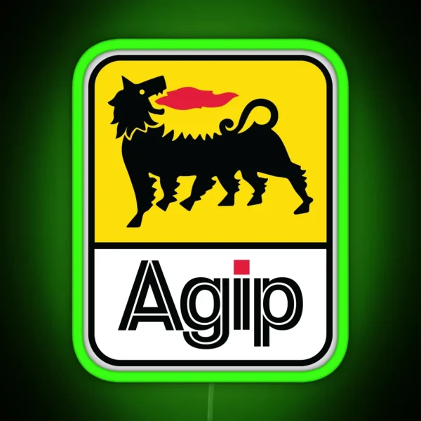 AGIP Lubricants Logo 1968 1998 RGB Neon Sign