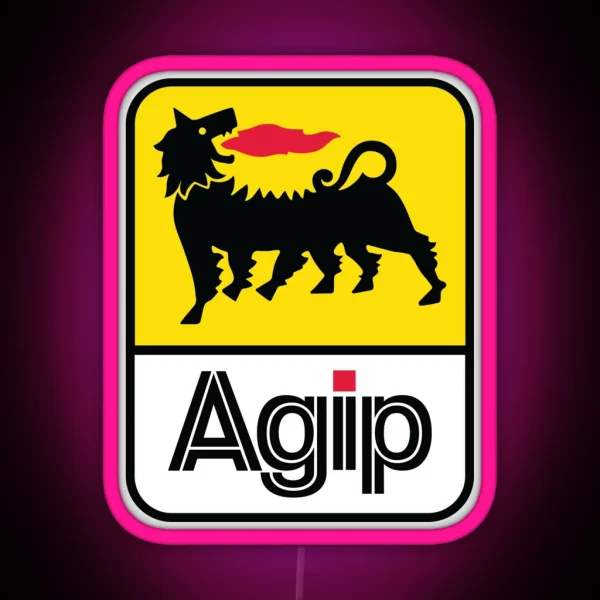 AGIP Lubricants Logo 1968 1998 RGB Neon Sign