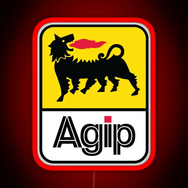 AGIP Lubricants Logo 1968 1998 RGB Neon Sign